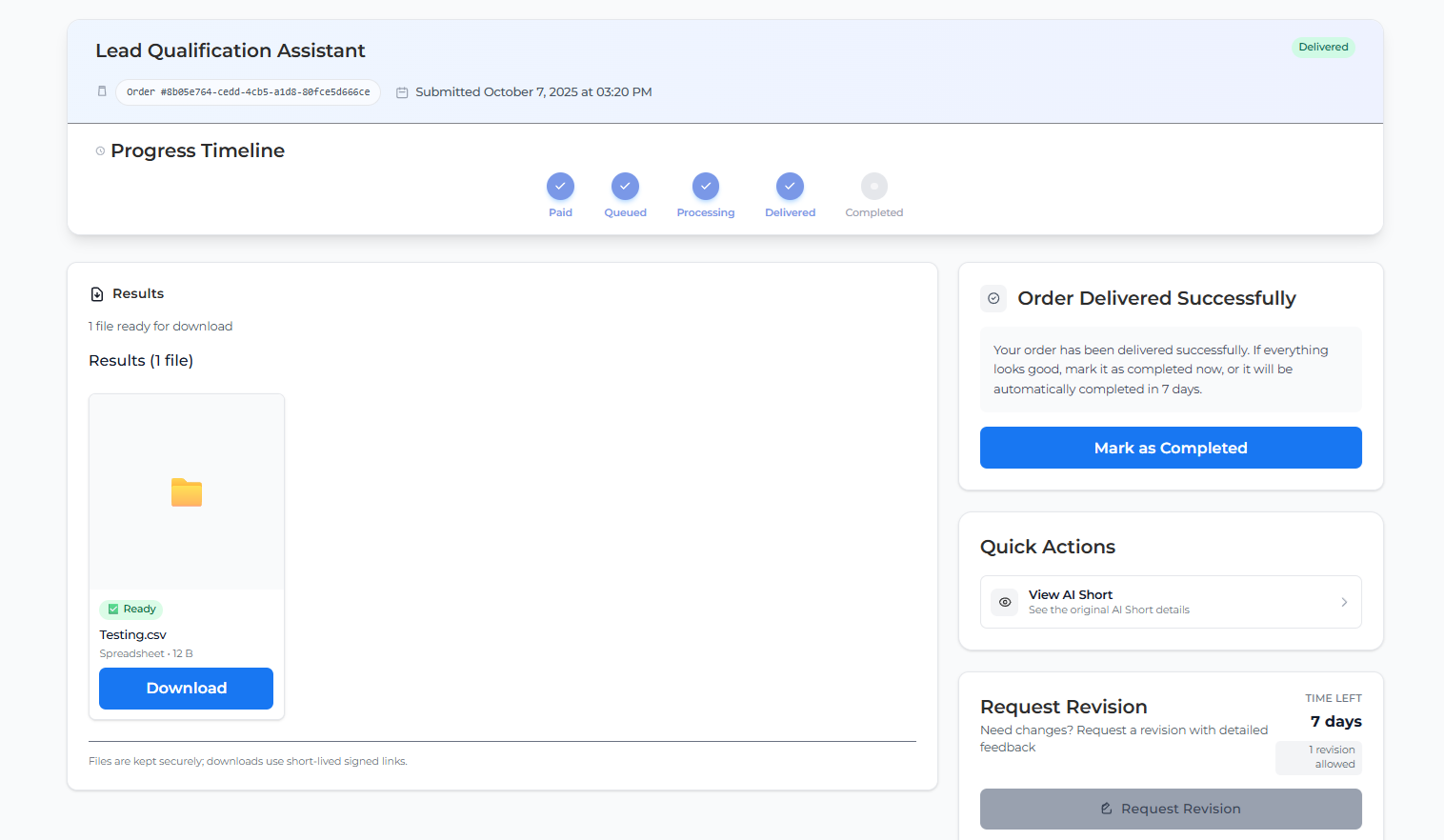 Get Results interface showing clean intuitive design with results dashboard